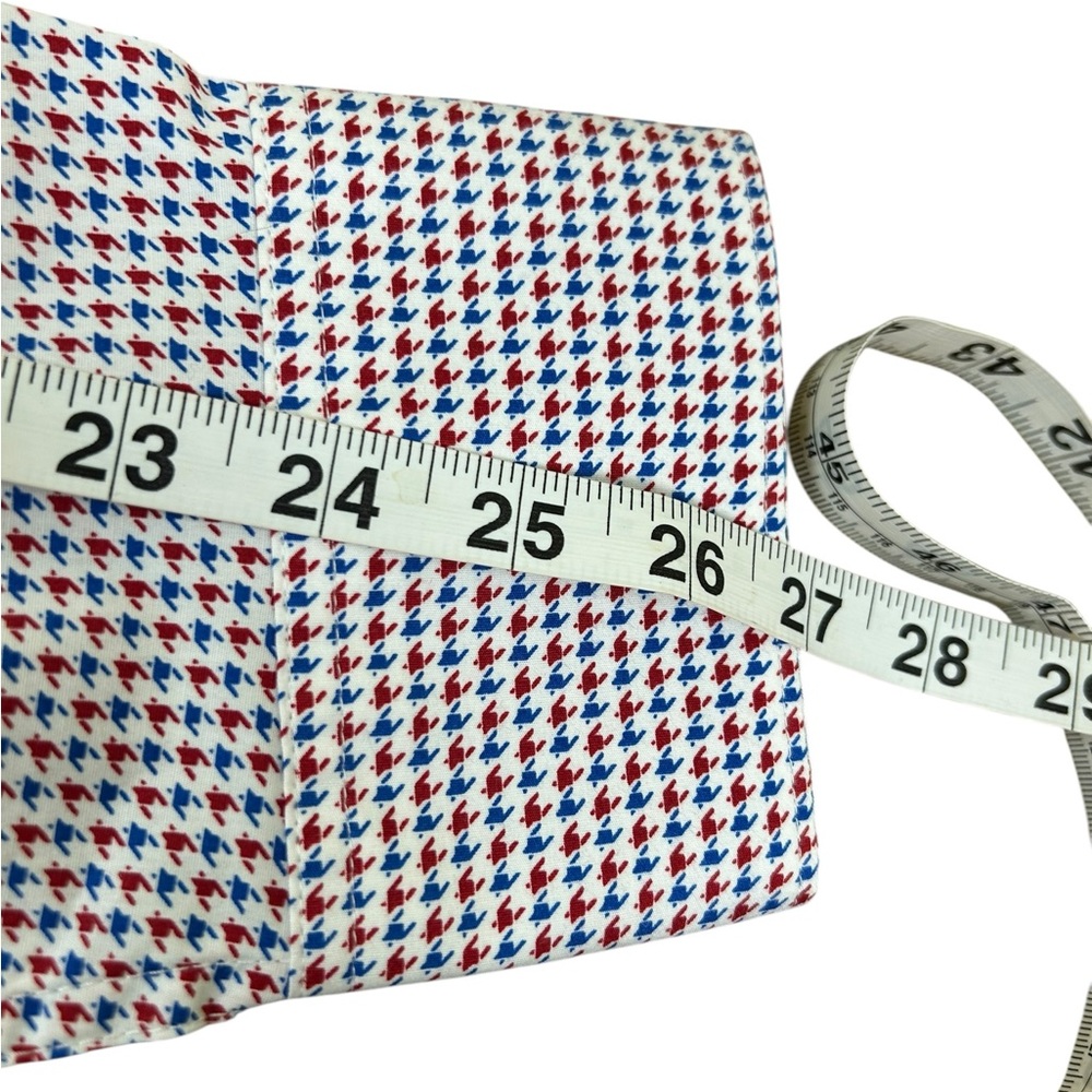 ROBERT GRAHAM NWT Breen Geometric Flip Cuff Button Down Shirt L‎ White Red Blue - Picture 13 of 13